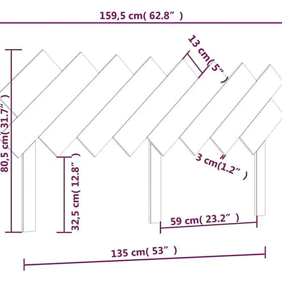 Vidaxl Tête de lit Blanc 159,5x3x80,5 cm Bois massif de pin 819231 Discount