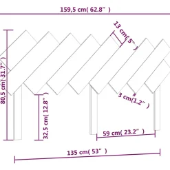 Vidaxl Tête de lit Blanc 159,5x3x80,5 cm Bois massif de pin 819231 Discount