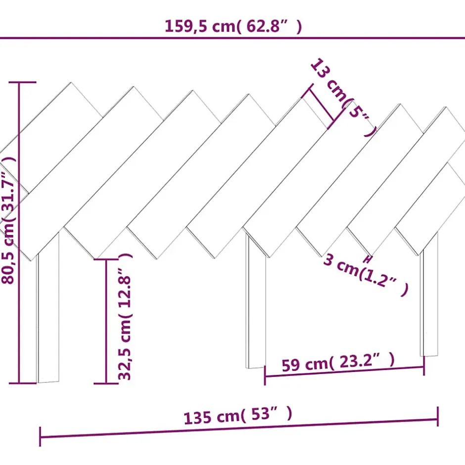 Vidaxl Tête de lit Blanc 159,5x3x80,5 cm Bois massif de pin 819231 Discount