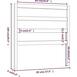 Vidaxl Tête de lit Blanc 95x4x100 cm Bois massif de pin822233