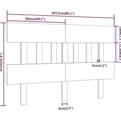 Vidaxl Tête de lit Blanc 203,5x3x81 cm Bois massif de pin 819141