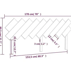 Vidaxl Tête de lit Blanc 178x3x80,5 cm Bois massif de pin 819236