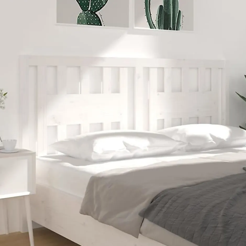 Vidaxl Tête de lit Blanc 146x4x100 cm Bois massif de pin 818671 Discount