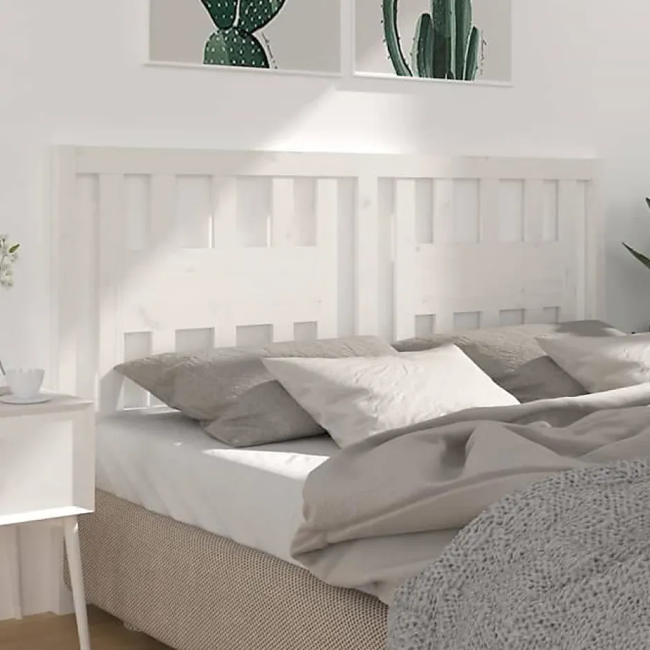 Vidaxl Tête de lit Blanc 146x4x100 cm Bois massif de pin 818671 Discount