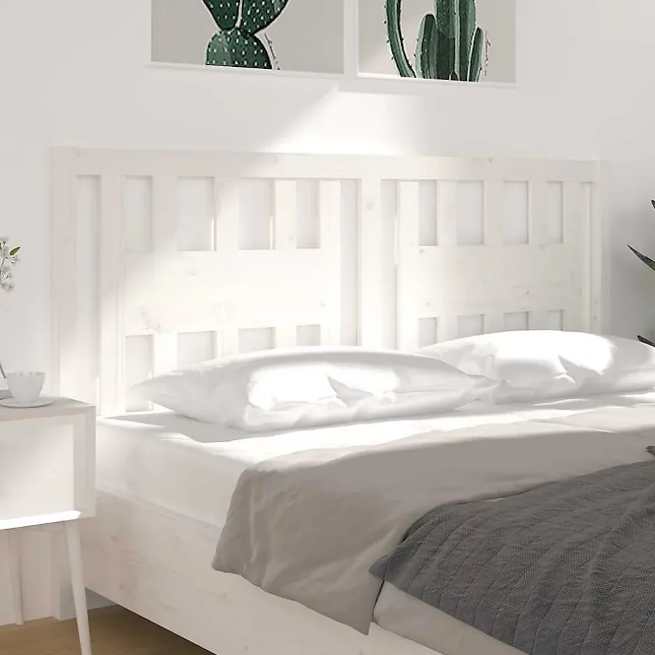 Vidaxl Tête de lit Blanc 146x4x100 cm Bois massif de pin 818671 Discount