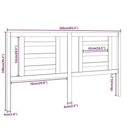 Vidaxl Tête de lit Blanc 166x4x100 cm Bois de pin massif 818831