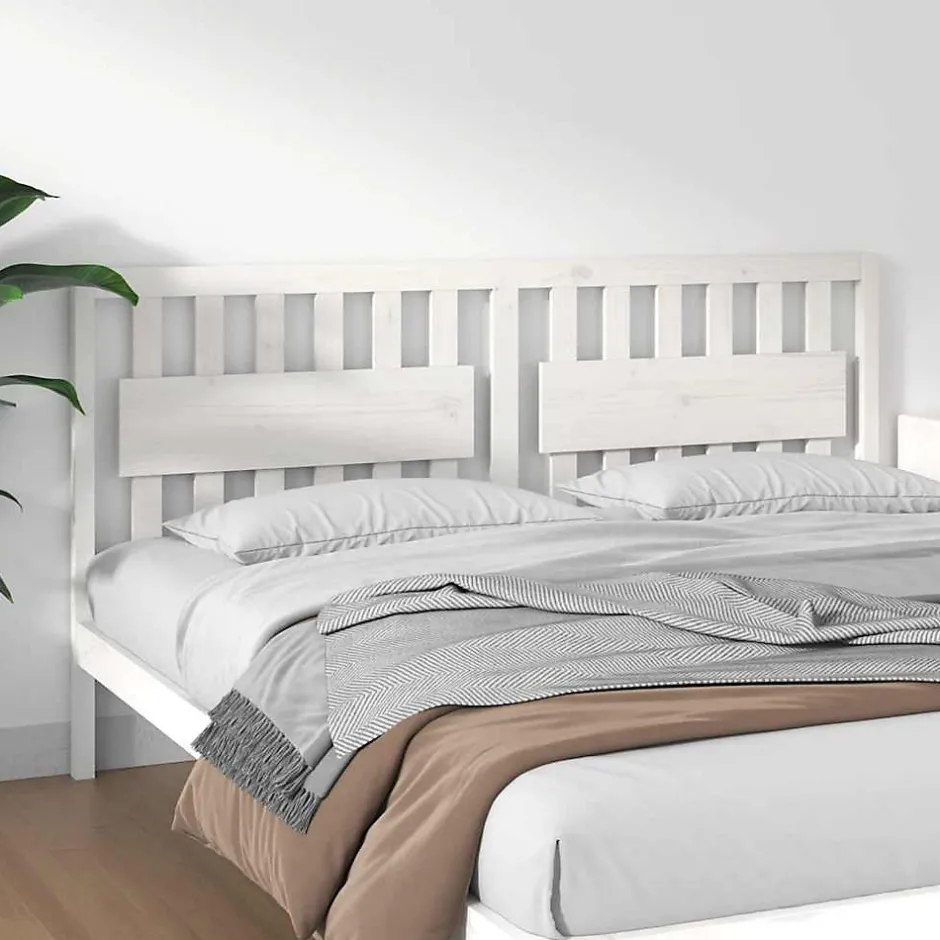 Vidaxl Tête de lit Blanc 185,5x4x100 cm Bois massif de pin 818586