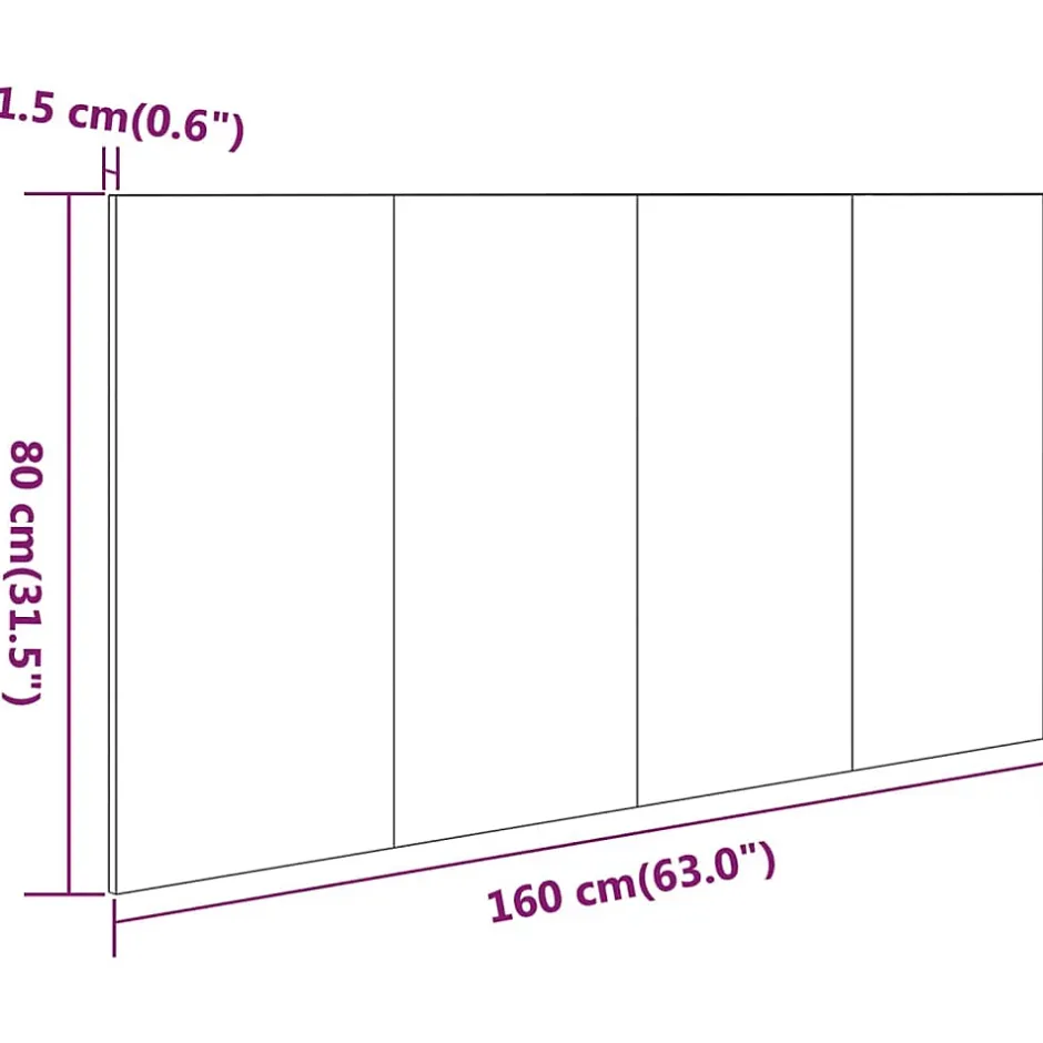 Vidaxl Tête de lit Chêne fumé 160x1,5x80 cm Bois d'ingénierie 816973