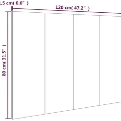 Vidaxl Tête de lit Chêne sonoma 120x1,5x80 cm Bois d'ingénierie 811028