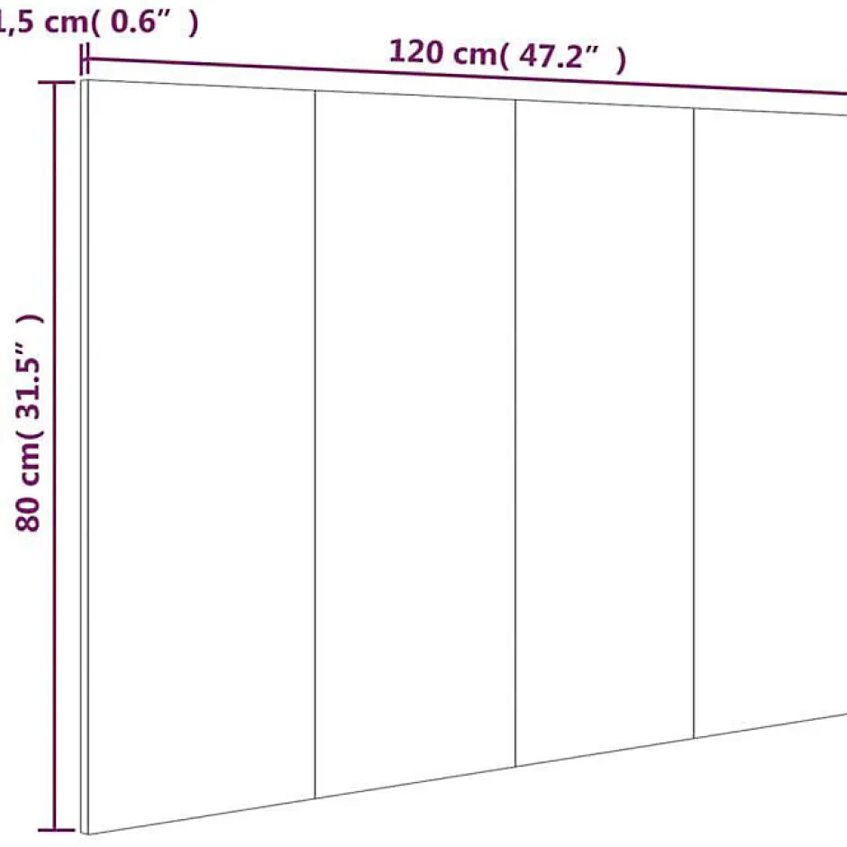 Vidaxl Tête de lit Chêne sonoma 120x1,5x80 cm Bois d'ingénierie 811028