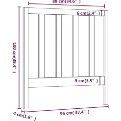 Vidaxl Tête de lit Gris 95x4x100 cm Bois massif de pin822239