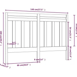 Vidaxl Tête de lit Gris 146x4x100 cm Bois massif de pin 817792 Sale