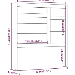 Vidaxl Tête de lit Gris 81x4x104 cm Bois massif de pin 818117 Clearance