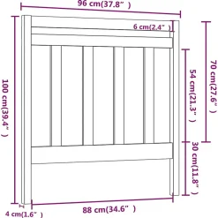 Vidaxl Tête de lit Gris 96x4x100 cm Bois massif de pin 817772