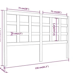 Vidaxl Tête de lit Gris 156x4x100 cm Bois massif de pin 817897 Best