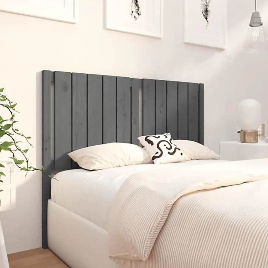 Vidaxl Tête de lit Gris 125,5x4x100 cm Bois massif de pin 818862