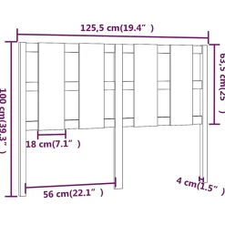 Vidaxl Tête de lit Gris 125,5x4x100 cm Bois massif de pin 817982 Outlet