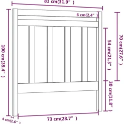 Vidaxl Tête de lit Gris 81x4x100 cm Bois massif de pin 817767