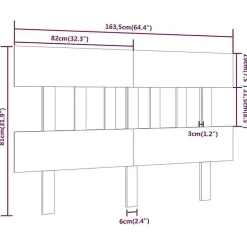 Vidaxl Tête de lit Gris 163,5x3x81 cm Bois massif de pin 819132