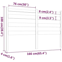 Vidaxl Tête de lit Gris 166x4x100 cm Bois massif de pin 818432