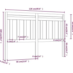 Vidaxl Tête de lit Gris 126x4x100 cm Bois massif de pin 814086 Best