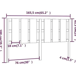 Vidaxl Tête de lit Gris 165,5x4x100 cm Bois massif de pin 818002 Outlet
