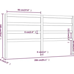 Vidaxl Tête de lit Marron miel 206x4x100 cm Bois massif de pin 817663 Clearance