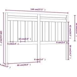 Vidaxl Tête de lit Marron miel 146x4x100 cm Bois massif de pin 814097 Hot