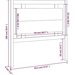 Vidaxl Tête de lit Marron miel 95,5x4x100 cm Bois massif de pin 817923