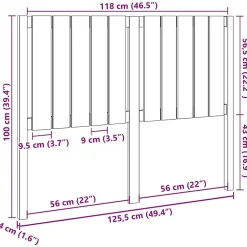 Vidaxl Tête de lit Marron miel 125,5x4x100 cm Bois massif de pin 818863 Hot