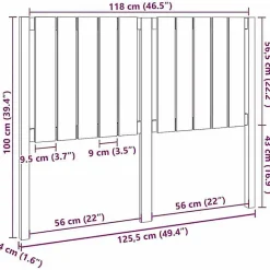 Vidaxl Tête de lit Marron miel 125,5x4x100 cm Bois massif de pin 818863 Hot
