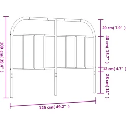 Vidaxl Tête de lit métal blanc 120 cm 353715 Clearance