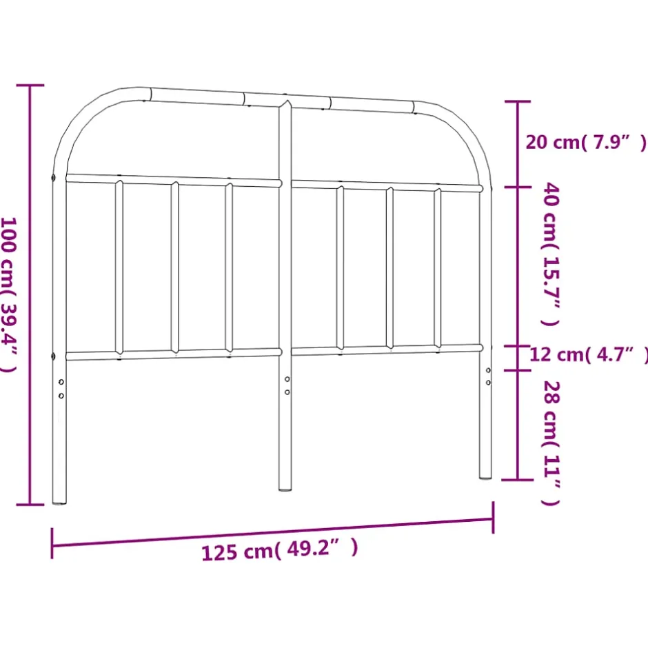 Vidaxl Tête de lit métal blanc 120 cm 353715 Clearance