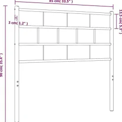 Vidaxl Tête de lit métal blanc 80 cm 355735