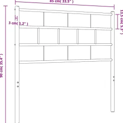 Vidaxl Tête de lit métal blanc 80 cm 355735