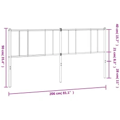 Vidaxl Tête de lit métal blanc 200 cm 352567