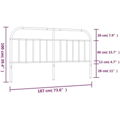 Vidaxl Tête de lit métal blanc 180 cm 353720 Clearance