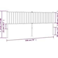 Vidaxl Tête de lit métal noir 193 cm 350901