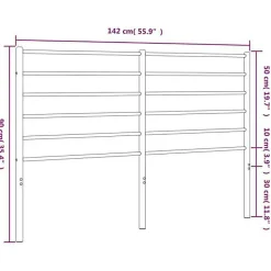 Vidaxl Tête de lit métal noir 135 cm 352351