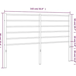 Vidaxl Tête de lit métal noir 135 cm 352351