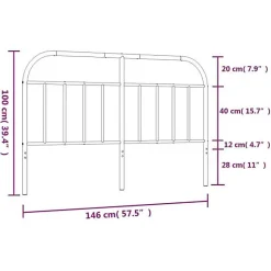 Vidaxl Tête de lit métal noir 140 cm 353668 Outlet