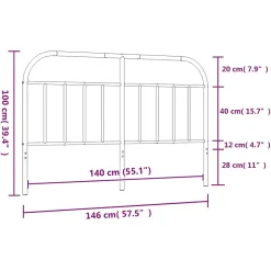 Vidaxl Tête de lit métal noir 140 cm 353668 Outlet