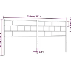 Vidaxl Tête de lit métal noir 193 cm 355696 New