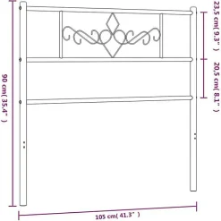 Vidaxl Tête de lit métal noir 100 cm 355296
