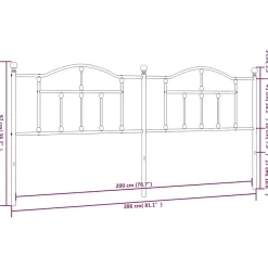 Vidaxl Tête de lit métal noir 200 cm 353477 Hot