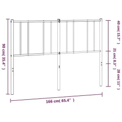 Vidaxl Tête de lit métal noir 160 cm 352515