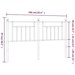 Vidaxl Tête de lit métal noir 160 cm 353572 New