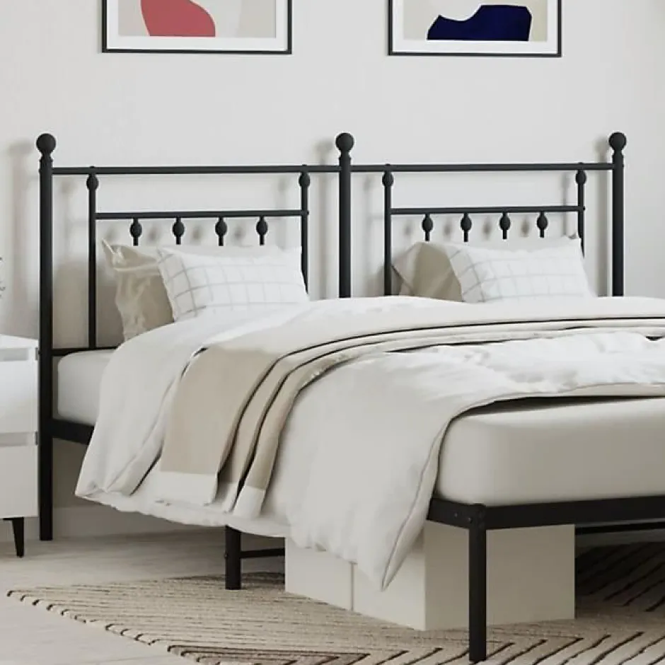 Vidaxl Tête de lit métal noir 160 cm 353572 New