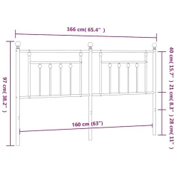 Vidaxl Tête de lit métal noir 160 cm 353572 New