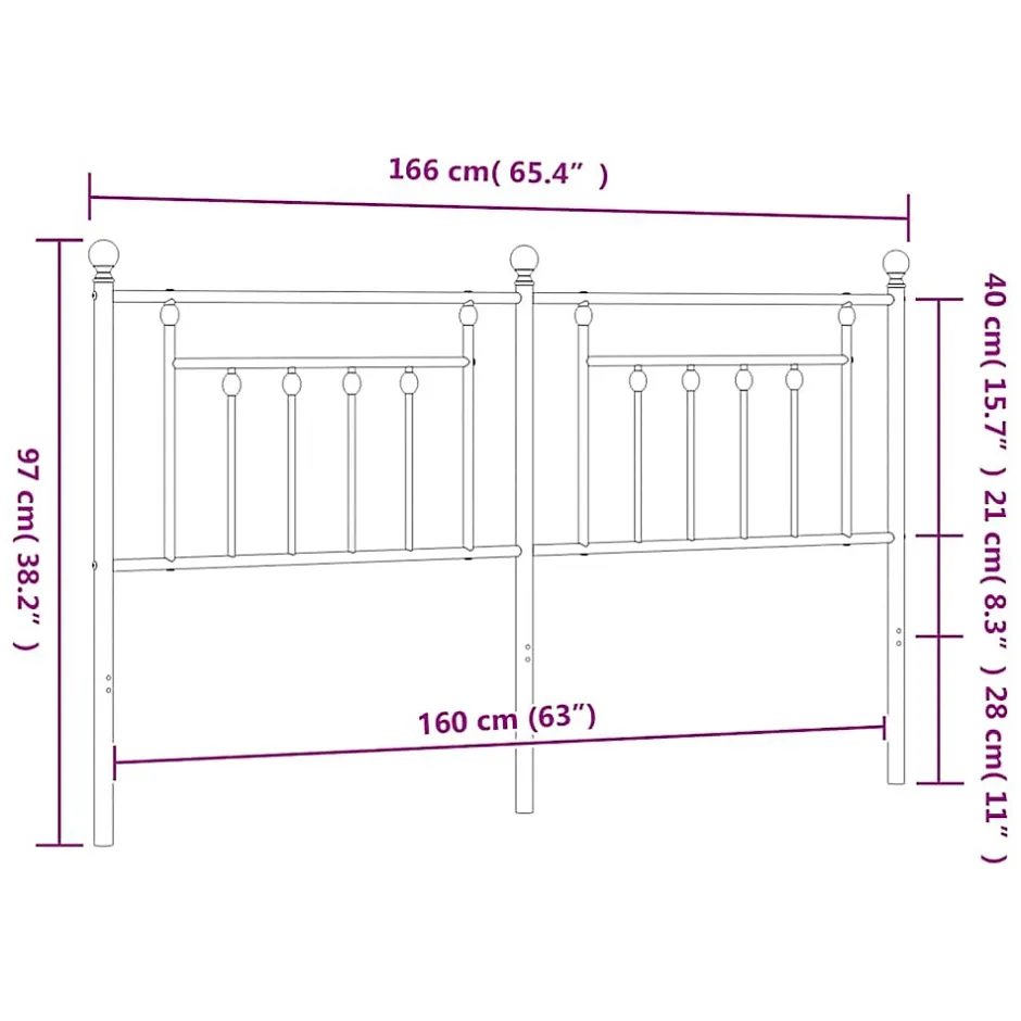Vidaxl Tête de lit métal noir 160 cm 353572 New